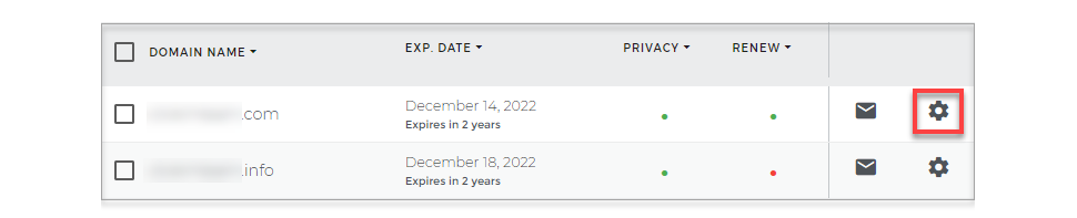 Choose iPage Domain in List View