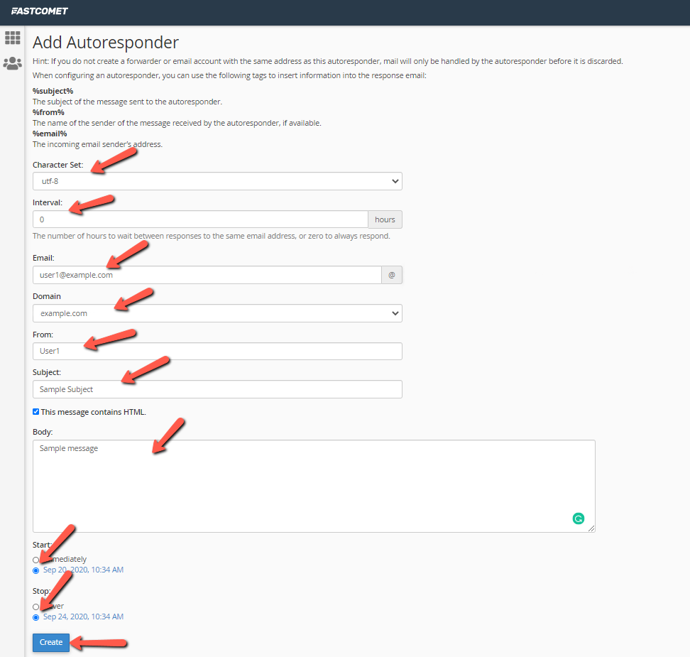 Configure Autoresponder in cPanel