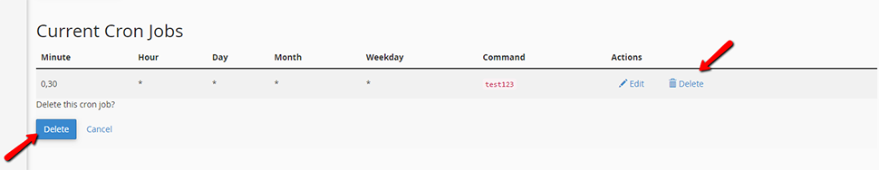 Delete Cron Job in cPanel