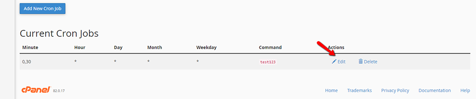 Edit Cron Jobs in cPanel
