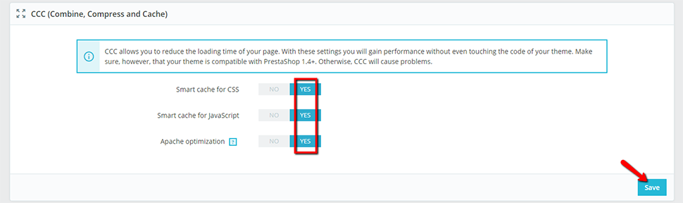 Enable All CCC Options in PrestaShop