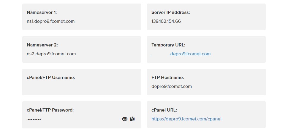 FastComet Account Info