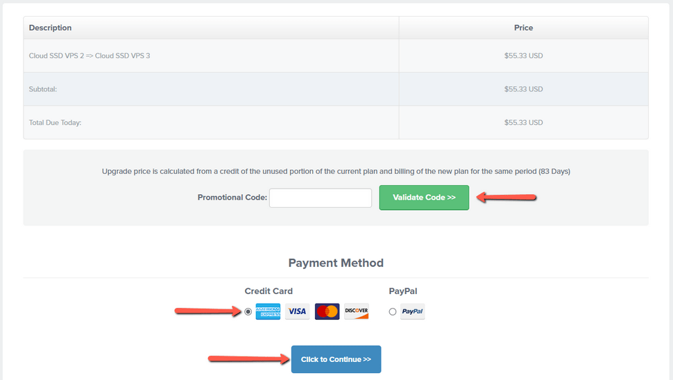 Finalize VPS Package Upgrade