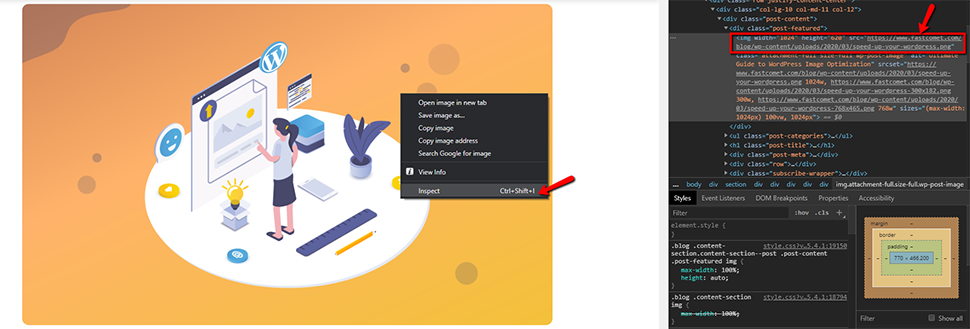 Inspect Element to Find Image Url