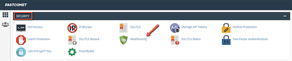 Find ModSecurity in cPanel