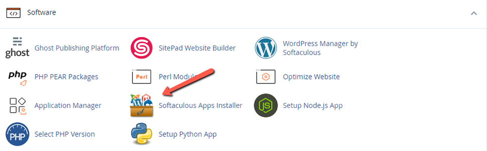 Find Softaculous in cPanel