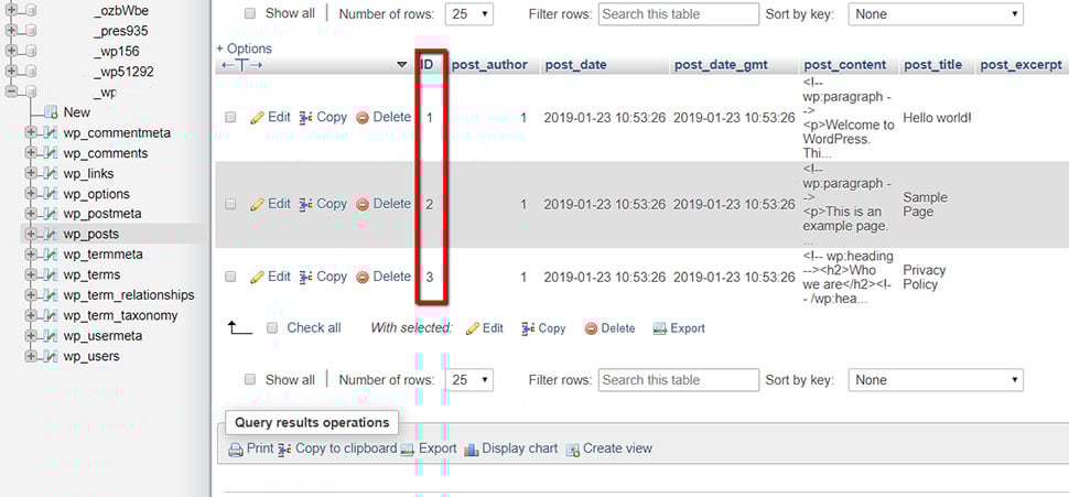 Find the Post ID in wp_posts
