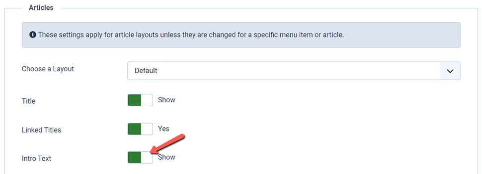 Hide Intro Text Joomla