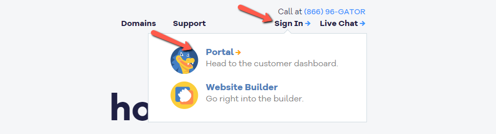 Sign in to HostGator Portal