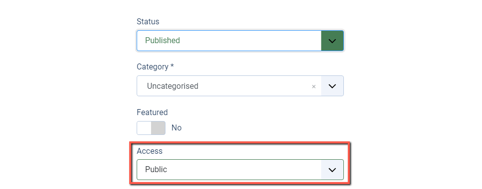 Manage Access Level for Joomla Posts