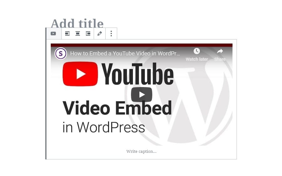 Preview of Embedded Video in Gutenberg