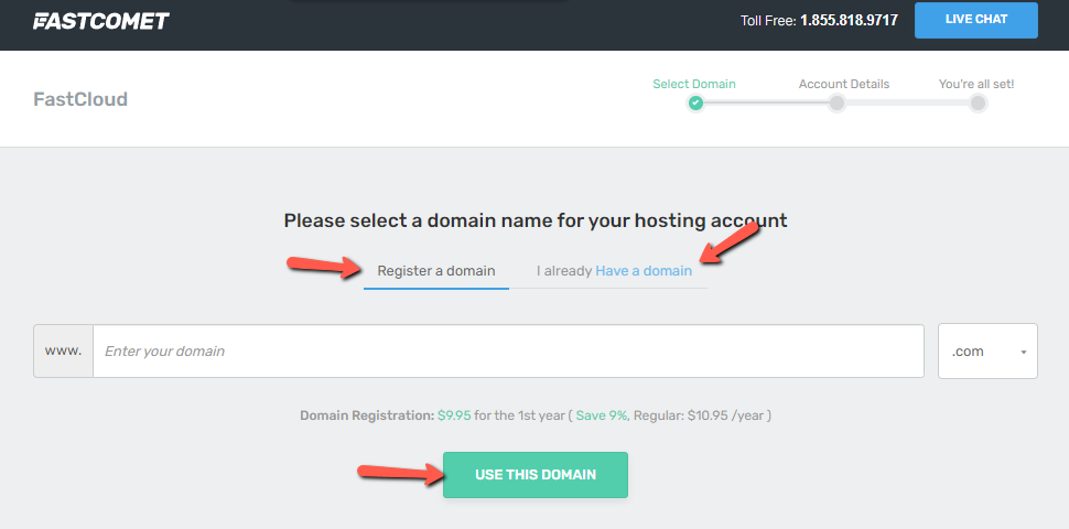Register or Input Domain Name