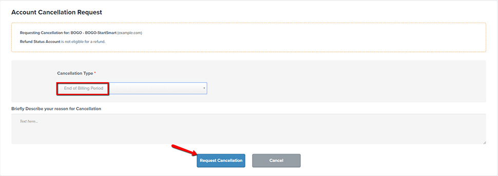 Cancel at The End of Billing Period
