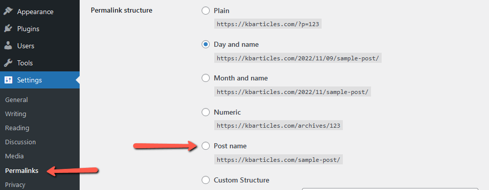 Reset Permalinks Structure in WordPress