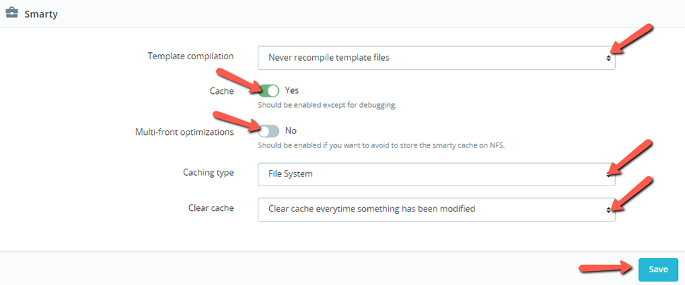 Smarty Cache Prestashop