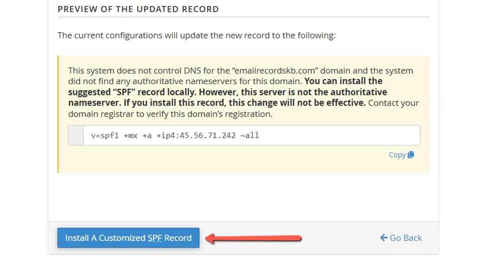 SPF Record Preview and Update
