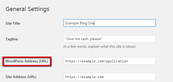 Updating the URL in WordPress