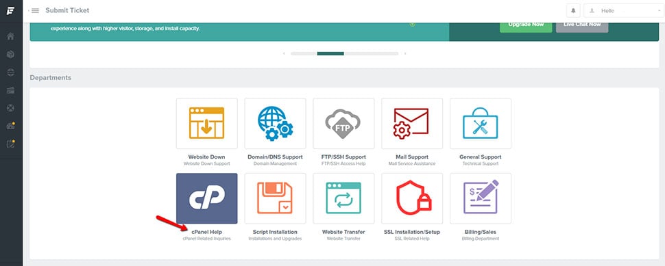 Use cPanel Help When Submitting Your Ticket