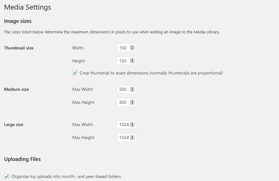 WordPress Image Sizes