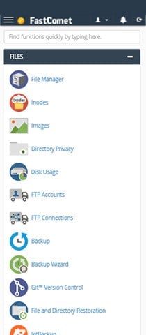 FastComet cPanel Mobile