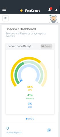 FastComet Observer Homepage Mobile