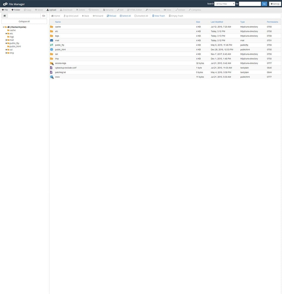 FastComet Control Panel File Manager