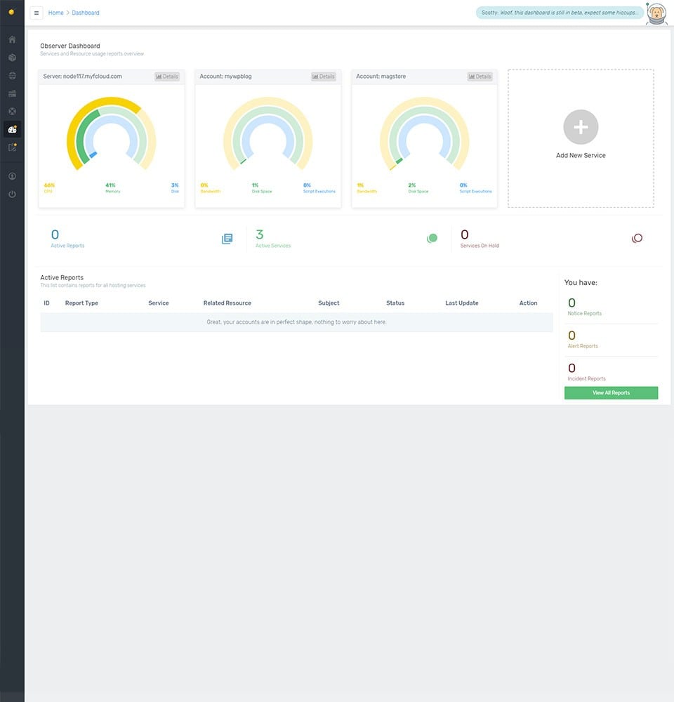 FastComet Observer Homepage