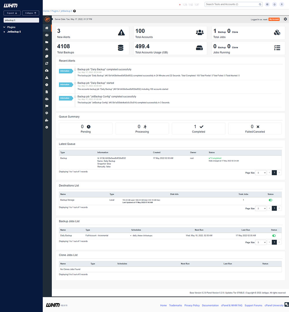 VPS/DS Backup Central Management