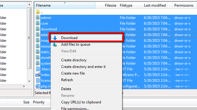 downloading the abantecart files