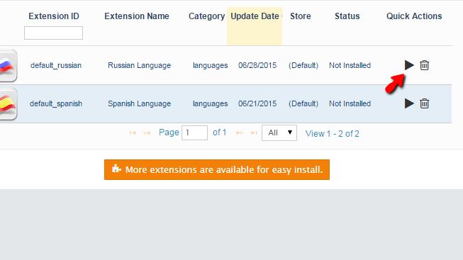 installing language extension