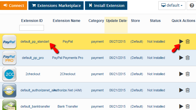 installing payment extension