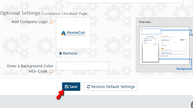 configuring the optional settings