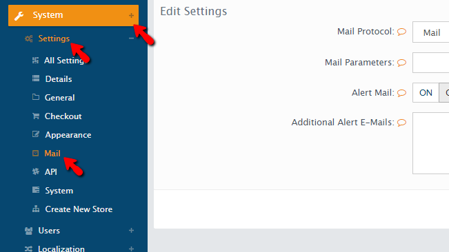 accessing the SMTP Settings page