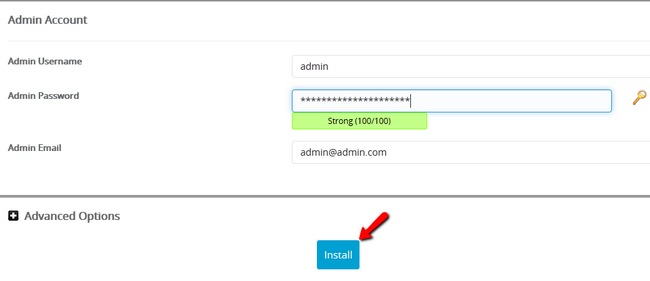 Creating the Arastta Administrators Account