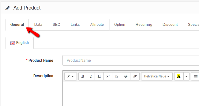 General Settings in Product Configuration