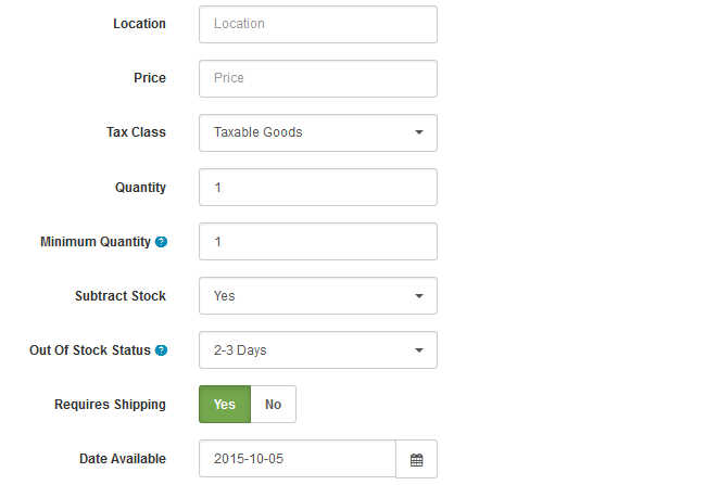 Data Settings in Product Configuration