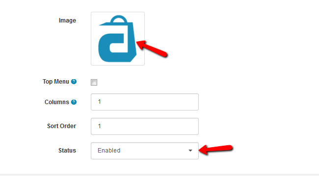 Product Category Image Options in Arastta