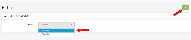 Enable the Filter Module and save
