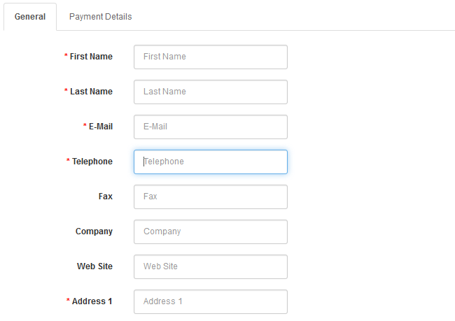 Filling the Fields with the Information provided by the Affiliate