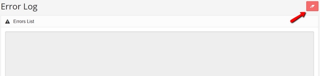 Cleaning the Error Log in Arastta