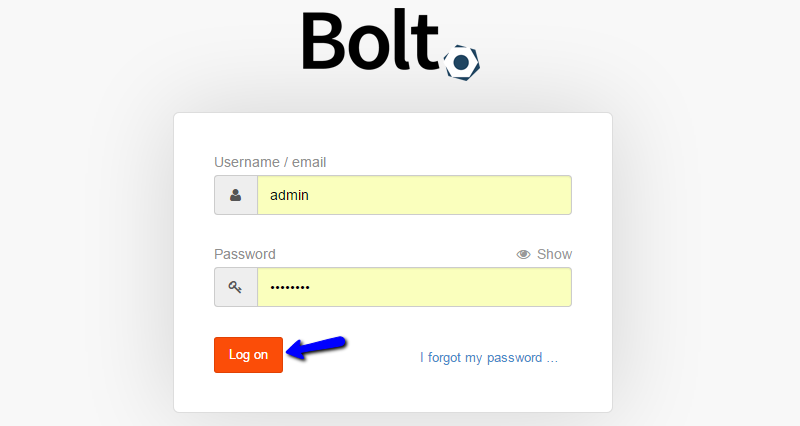 Bolt Admin Login