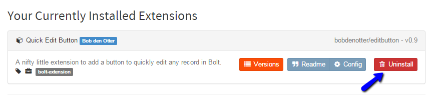 Uninstall Bolt Extension