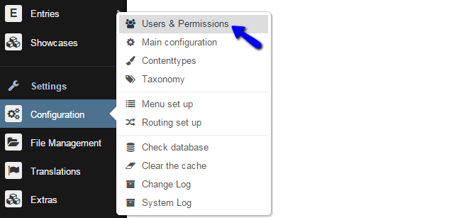 Access Users and Permissions Section in Bolt