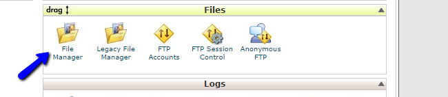 Access file manager in cPanel