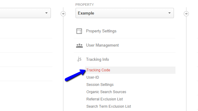 Locate Google Analytics tracking code