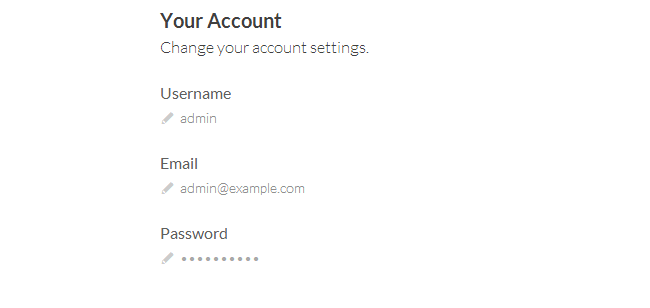 Change admin details in Cinematico