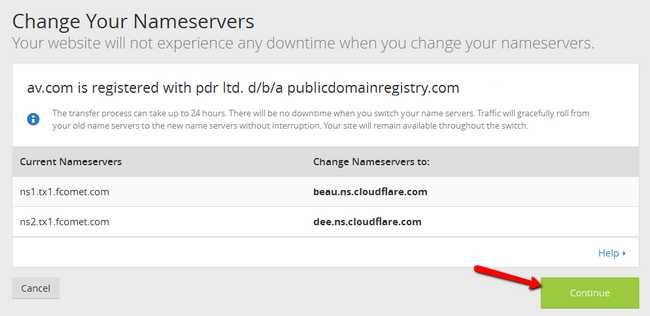 Configuring your domain with CloudFlare's nameservers