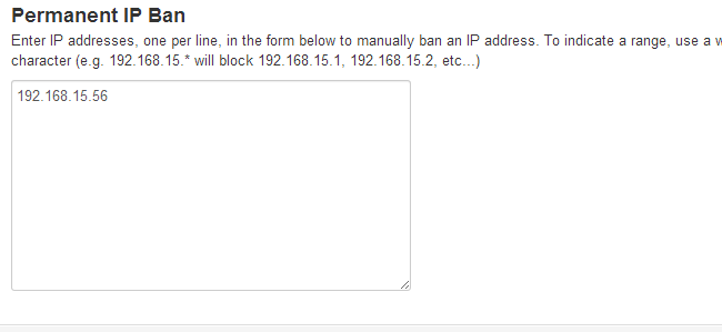 Ban IP address in Concrete5