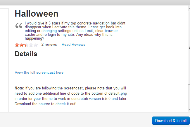 Download and install Concrete5 theme