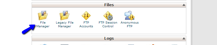 Access file manager in cPanel